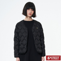 女石墨烯菱形壓線羽絨外套-黑色【5th STREET】【APP下單享4%點數】★保暖上衣