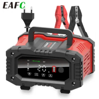 12v/24v Fully Automatic Battery Charger 7-segment Smart Car Battery Charger Pulse Repair for Agm Gel Wet Lead Acid Charging