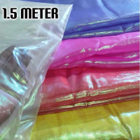 Kain Pelangi Organza Metalik Bahan Bulu Sutra Halus Untuk Sabiki Rinta Udang Egi Assist Hook Kotreka