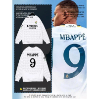 202624-25 Mùa giải đồng phục đội Real Madrid áo bóng đá Mbappe Bellingham áo sweatshirt cổ tròn cho 