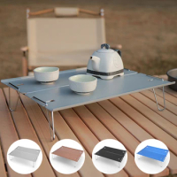 Ultra Light Mini Folding Dining Table Camping Portable Tourist Aluminum Low Table Outdoor Folding Furniture Space Savers