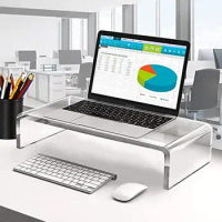 Acrylic Desktop Computer Monitor Stand Office Desktop Storage Notebook Display Shelf Desktop Storage Shelf Pad High Shelf