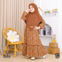 Shahia Servantina - [Satu Set Jilbab] Viola Set Gamis Rayon Anak Perempuan Dress Baju Muslim Motif