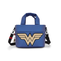 【KIPLING】（網路獨家款）KIPLING X WONDER WOMAN 質感亮藍手提肩背兩用包-MINTA P