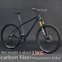 27.5 inch MTB Full Suspension carbon fiber Mountain Bike oil brake 27 speed Road Racing bicicleta ultra-light gravel Bicycle