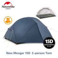 Naturehike Mongar 2 Person Tent Ultralight 20D Double Layer Waterproof Camping Tent Travel Hiking Equipment With Mat NH17T006-T