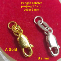 Pengait Kalung Gelang Model Lobster Perak 925 Lapisan Mas