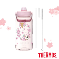 THERMOS膳魔師櫻花貓咪附吸管組輕水瓶2000ml(TP436TSK-PK)