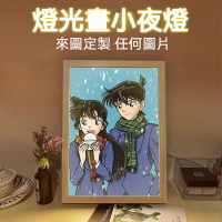 名偵探柯南燈光畫小夜燈 工藤新一小蘭燈光畫 基德氛圍燈裝飾擺飾 三色變光 亮度可調 禮物禮品可定制