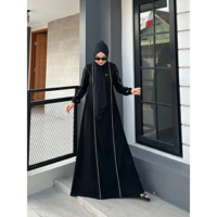 Warada Muslim Gamis Abaya Hitam Dress Syar'i Simple Elegan