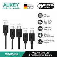 Aukey AUKEY Kabel Charger ( 5pcs ) USB A To Micro PVC CB-D5 Black 3A