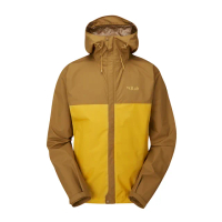 【RAB】Downpour Eco Jacket 輕量防風防水連帽外套 男款 足跡褐/撒哈拉黃 #QWG82