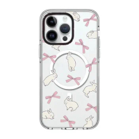 MagSafe Acrylic Rabbit Bowknot Phone Case Cover for IPhone 11 12 13 14 15 Pro Max Case for IPhone 14 Pro Max