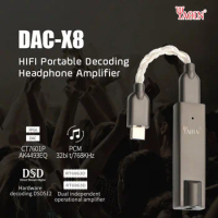 YAQIN DAC-X8 AKM4493 portable HiFi decoding amp DSD computer mobile phone type-c adapter cable 3.5 dsd512 32BIT 768khz DAC