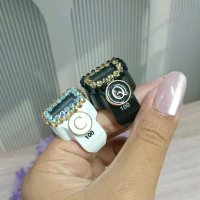 tasbih cincin mini led alarm manik tombol huruf
