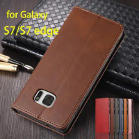 Leather Case for Samsung Galaxy S7 edge / S7 Card Holder Holster Magnetic Attraction Cover Wallet Flip Case Capa Fundas Coque