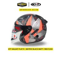HELM HALF FACE KYT GALAXY FLAT R FLAT-R MATRIX RED FLO DOUBLE VISOR M