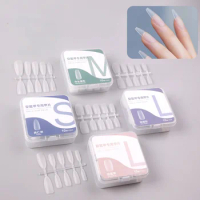 100PCS/Box Full Cover Press On Acrylic Nail Tips Matte Frosty Soft Gel Nail Tips for Extension Home And Salon DIY