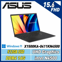 ASUS Vivobook 15 X1500KA-0411KN4500 搖滾黑 (N4500/16G/512G)