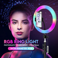 RGB Ring Light 26cm/30cm/33cm/36cm Mobile Phone Live Selfie Ring Fill Light Makeup Photography Selfi