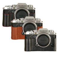For XT4 Camera Bag Handmade Genuine Real Leather Half Camera Case Bag Cover Fujifilm XT4 XT3 Open Battery