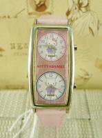 【震撼精品百貨】Hello Kitty 凱蒂貓 手錶-雙時間-粉【共1款】 震撼日式精品百貨