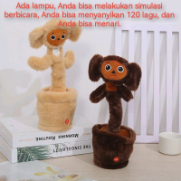 COD Mainan elektrik kartun, usb charger, monyet menari lucu, mainan kaktus, dapat belajar berbicara,