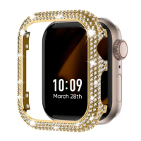 Diamond Case For Apple Watch 9 8 7 41mm 45mm 44mm 40mm Accessories Bling Bumper Protector Cover iWatch series 9 8 3 4 5 6 se