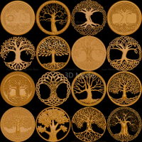 16pcs Tree 3D model relief STL Decor for cnc router carving and engraving artcam type3 aspire "3d print file"