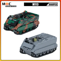 Military Army M113 Tank Fully Tracked Personnel Transport Panzer Building Block Assembly Weapon Model Kids DIY Bricks Toys Gifts