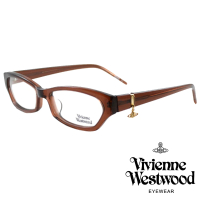 【Vivienne Westwood】經典狂潮土星LOGO吊飾光學眼鏡(透明咖啡 VW167_05)