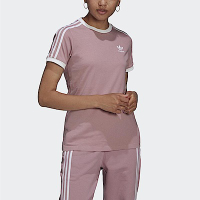 Adidas 3 Stripes Tee HB9485 女 短袖 上衣 T恤 運動 休閒 柔軟棉 國際尺寸 粉紅