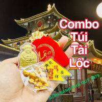 Túi Lộc Thần Tài năm mới cầu Chiêu Tài Lộc , gồm Vía Thần Tài + Túi Vàng + 2 Phù Binh` An [Phong Thủ