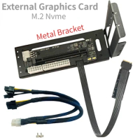PC Laptop M.2 NVMe Key M To PCIe 4.0 x16 eGPU Adapter Gen 4 External Graphics Card GPU Holder Metal Bracket for NUC/ITX/STX Host