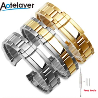 20mm Stainless Steel Watch Strap Metal Folding Buckle Watch Bracelet for Rolex DAYTONA GMT SUBMARINER Watch Accessories