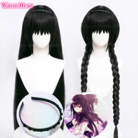 2 Styles Akemi Homura Cosplay Wig Anime Wigs 100cm Long Black Wig Heat Resistant Hair Halloween Party Wigs