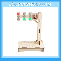 ĐÈn giao thông tín hiệu đếm giờ - Đồ chơi lắp ghép gỗ - Đồ chơi giáo dục STEM STEAM Cho Bé
