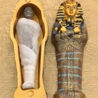 Fashion Egyptian Pharaoh Mummy Egypt King Home Decor Resin Figurine Coffin H9.4cm