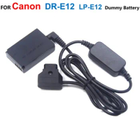 D-TAP Dtap 12-24V Step-Down Power Cable+DR-E12 LP-E12 Fake Battery ACK-E12 Adapter For Canon EOS M M2 M10 M50 M100 M200