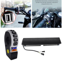 12V Scooter Stereo Speaker Waterproof Bluetooth-Compatible MP3 Player Handlebar Mount MP3 Music Player Motorcycle Stereo Speaker