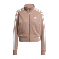 【adidas 愛迪達】Knitted Top 女 針織外套 立領外套 運動外套 休閒穿搭 奶茶(JD4604)