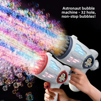 Glow Bubble Gun with Lights - Automatic Bubble Blaster Gatling Toy, Kids Outdoor Play, Birthday Gift