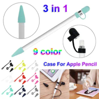 New 3 in 1 Soft Cable Adapter Tether Anti Lost Strap Cover Silicone Case Nib Cap Holder For Apple Pencil