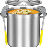 Stainless Steel Stock Pot Big Pots for Cooking Heavy Duty Induction Pot Soup Pot with Lid - 12 Quart