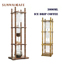 25cups Ice Drip Japanese Style Syphon Coffee Maker Cold Brew Drip Pots Coffee Maker 3000ml Heat Resistant Glass For Barista