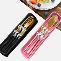 【樂邁家居】304不鏽鋼餐具組 筷子 湯匙(附贈 收納盒 收納袋)