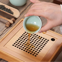 豐閣 陶瓷干泡盤小號茶臺旅游便攜家用茶海正方形簡約迷你竹茶盤