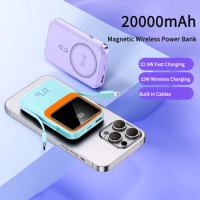 20000mAh PD22.5W Power Bank Magnetic Wireless Powerbank Portable Charger Mini Powerbank for iPhone 14 Xiaomi Samsung Huawei P40