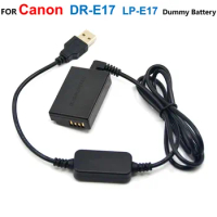 DR-E17 DC Coupler LP-E17 Dummy Battery+Power Bank 5V USB Cable Adapter For Canon EOS M3 M5 M6 EOS-M3 EOS-M5 EOS-M6