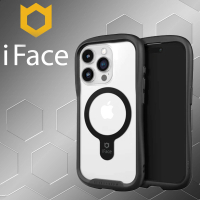 【iFace】iPhone 15 Pro Reflection MagSafe 抗衝擊強化玻璃保護殼(黑色)